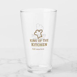 King of the kitchen brown chef cooking brown hat glass