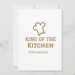 King of the kitchen brown chef cooking brown hat invitation