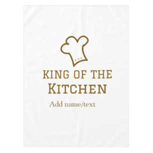 King of the kitchen brown chef cooking brown hat tablecloth