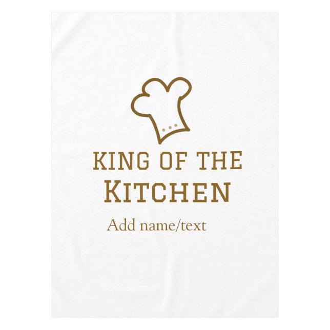 King of the kitchen brown chef cooking brown hat tablecloth (Front)