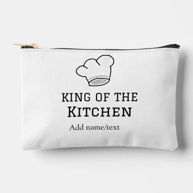 King of the kitchen chef cooking add name crown ha accessory pouch (Front)