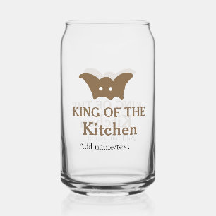 King of the kitchen chef cooking add name crown ha can glass