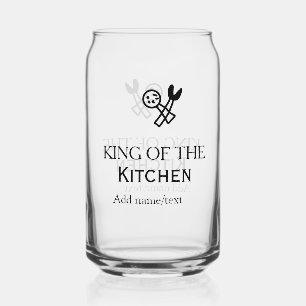 King of the kitchen chef cooking add name crown ha can glass