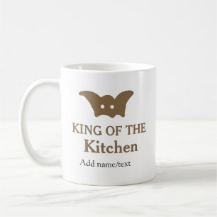 King of the kitchen chef cooking add name crown ha coffee mug