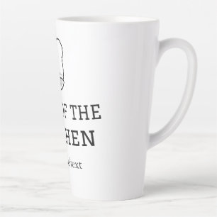 King of the kitchen chef cooking add name crown ha latte mug
