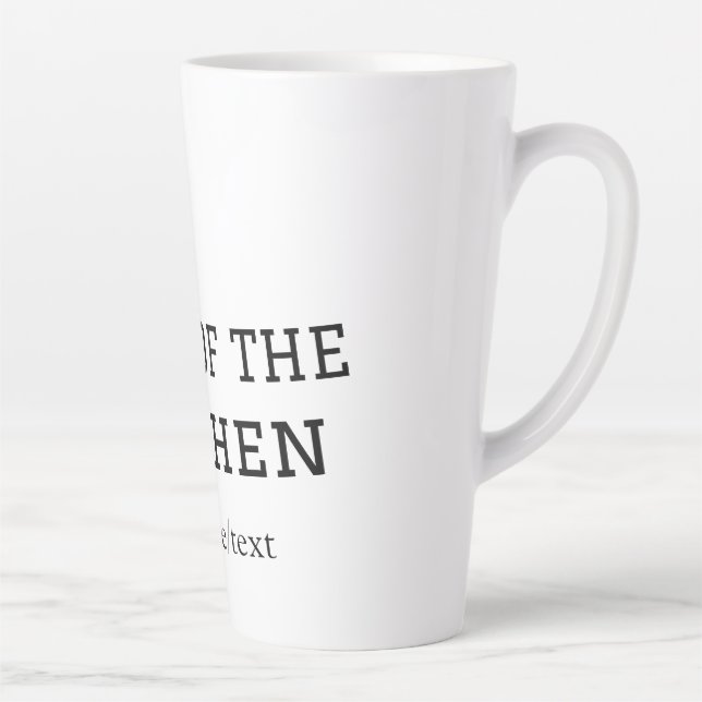 King of the kitchen chef cooking add name crown ha latte mug (Right)