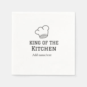 King of the kitchen chef cooking add name crown ha napkin