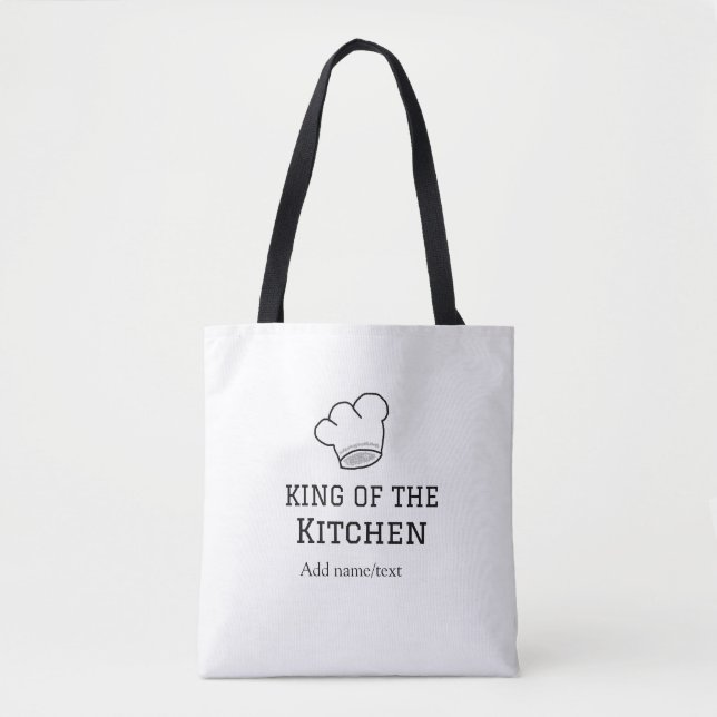 King of the kitchen chef cooking add name crown ha tote bag (Front)
