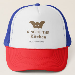 King of the kitchen chef cooking add name crown ha trucker hat