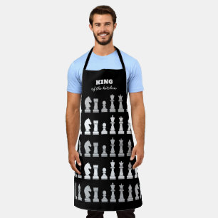King Of the Kitchen Chess Black White Pattern  Ap Apron