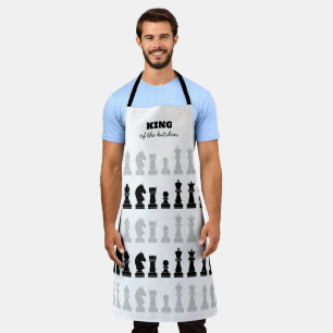 King Of the Kitchen Chess Black White Pattern  Apron