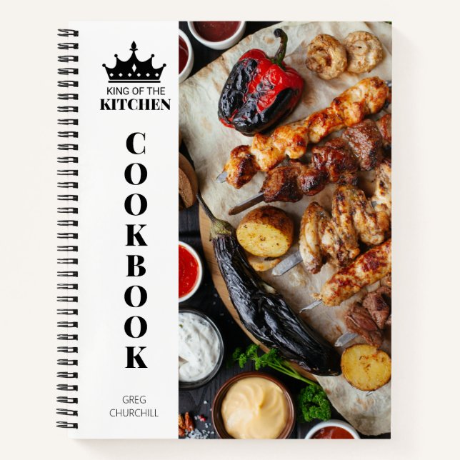 King of The Kitchen Cookbook Recipe Personalised Notebook (Front)