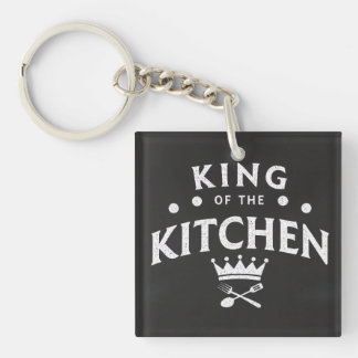 King of the Kitchen Crown – Funny Foodie Black Key Ring