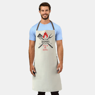 King of the Kitchen Customisable Warm Cream Apron