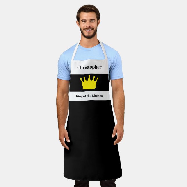 King of the kitchen name crown white apron (Worn)