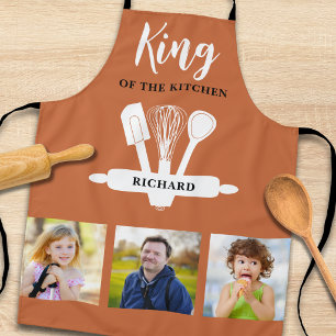 King Of The Kitchen Name Photo Terracotta Apron