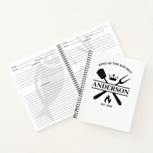  King of the Kitchen Personalised BBQ Recipes Notebook