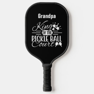 King of the Pickleball Court Grandparents Name Paddle