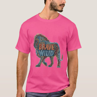 King of the Wild – Colourful Lion Typography Men’s T-Shirt