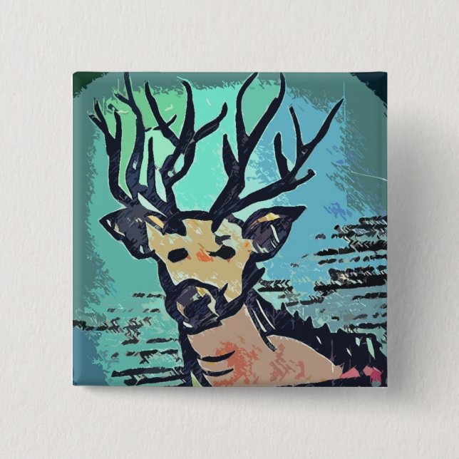 King Of The Wood // Hirsch / Deer Button Pin (Front)