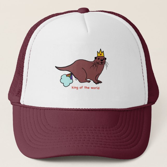 King of the world river otter trucker hat (Front)