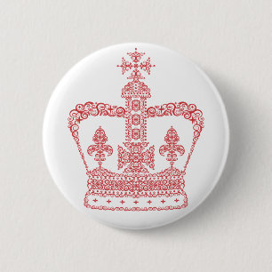 King or Queen Crown 6 Cm Round Badge