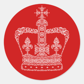 King or Queen Crown Classic Round Sticker