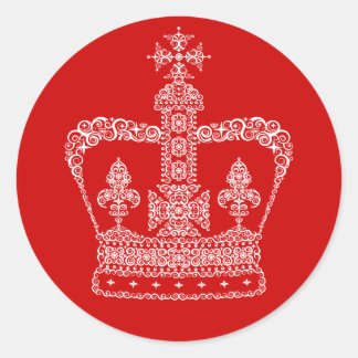King or Queen Crown Classic Round Sticker
