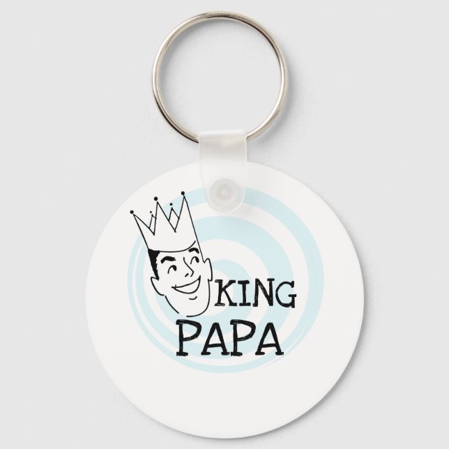 King Papa T-shirts and Gifts Key Ring (Front)