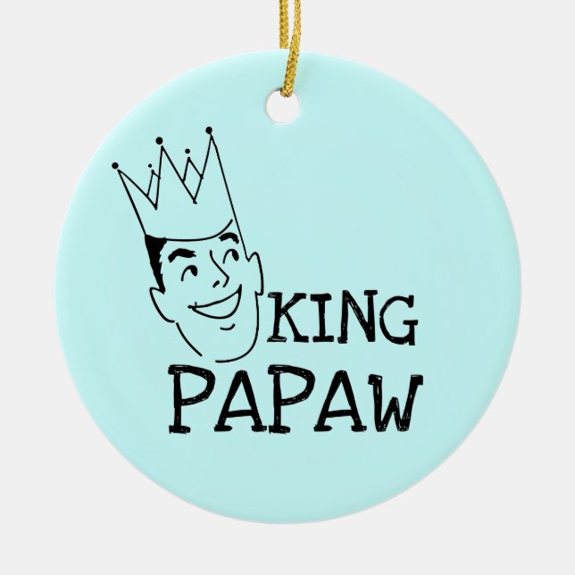 King Papaw T-shirts and Gifts Ceramic Tree Decoration (Front)
