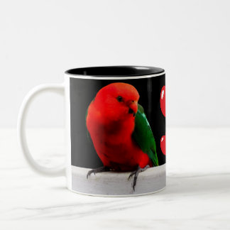 King Parrots in Love Two-Tone Mug