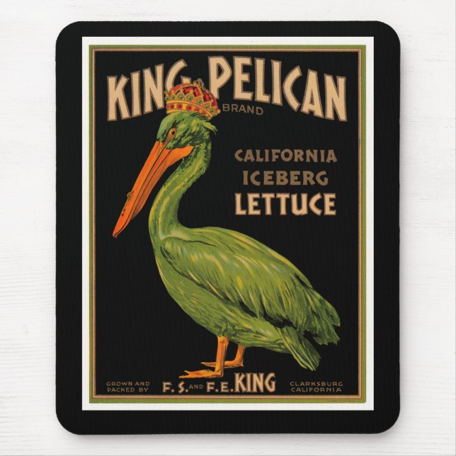 King Pelican Brand Lettuce Mouse Pad (Front)