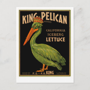 King Pelican Brand Lettuce Postcard