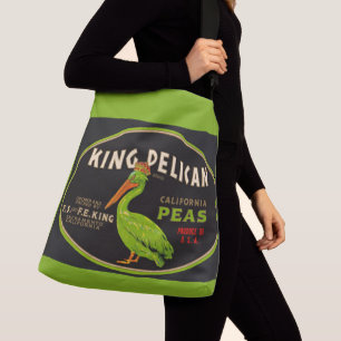 King Pelican California peas crate label Crossbody Bag