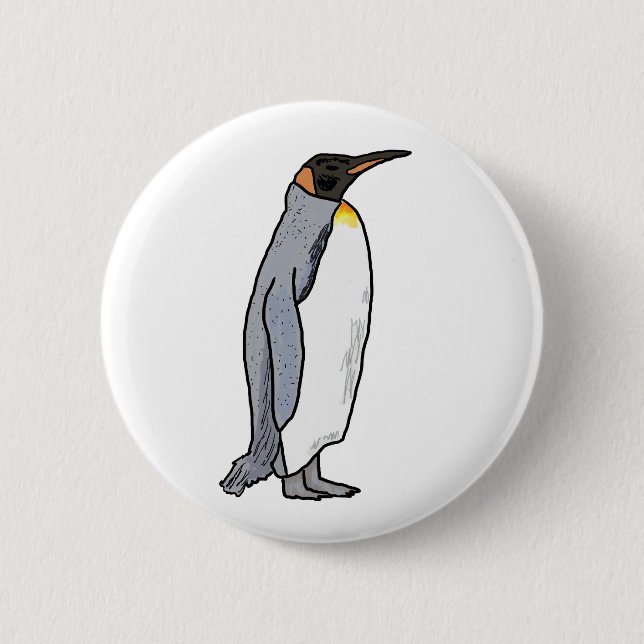 King Penguin 6 Cm Round Badge (Front)