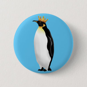 King penguin 6 cm round badge