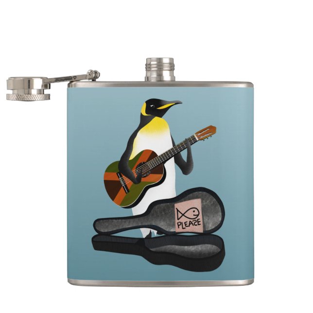 King Penguin Busking Hip Flask (Opened)