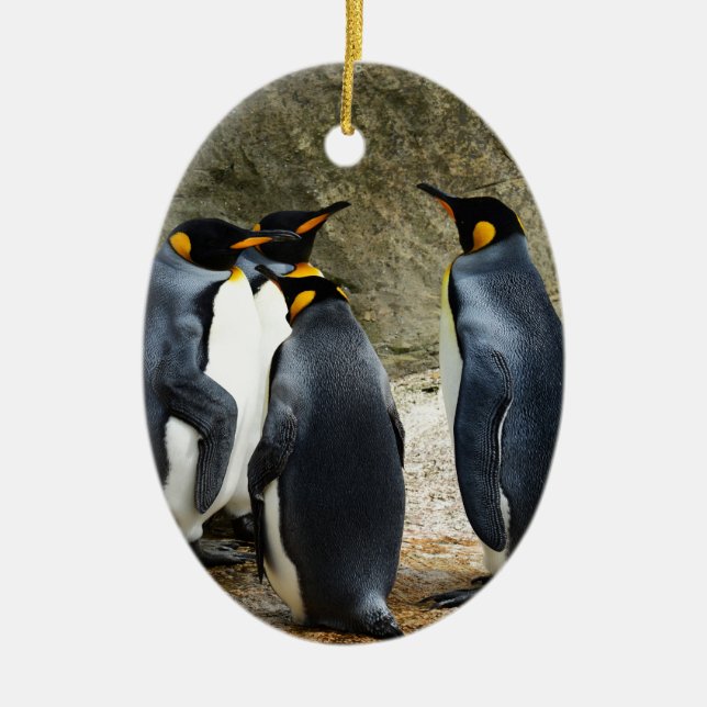 King Penguin Ceramic Tree Decoration (Front)