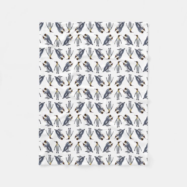 King Penguin Frenzy Fleece Blanket (Choose Colour) (Front)