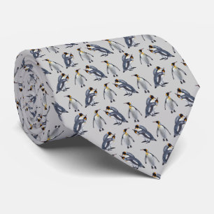 King Penguin Frenzy Tie (Light Grey)