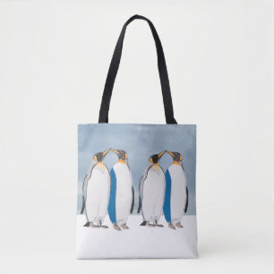 King Penguin Pair Kissing  Tote Bag
