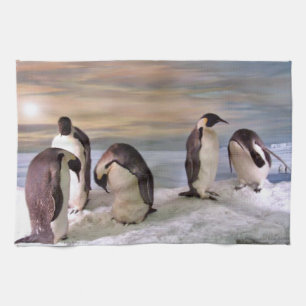 King penguins tea towel