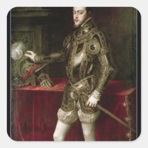 King Philip II 1550 Square Sticker