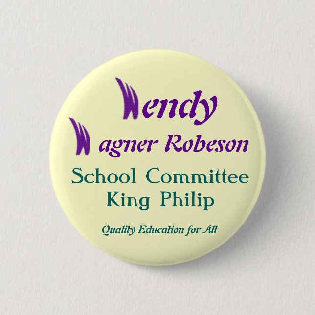 King Philip School 6 Cm Round Badge (Front)