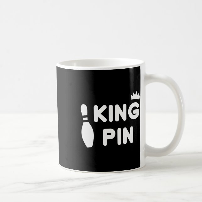 King Pin Bowling Funny Cute Couples Bowler League  Coffee Mug (Right)
