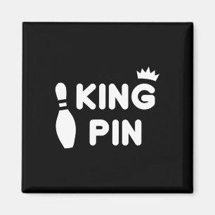 King Pin Bowling Funny Cute Couples Bowler League  Magnet
