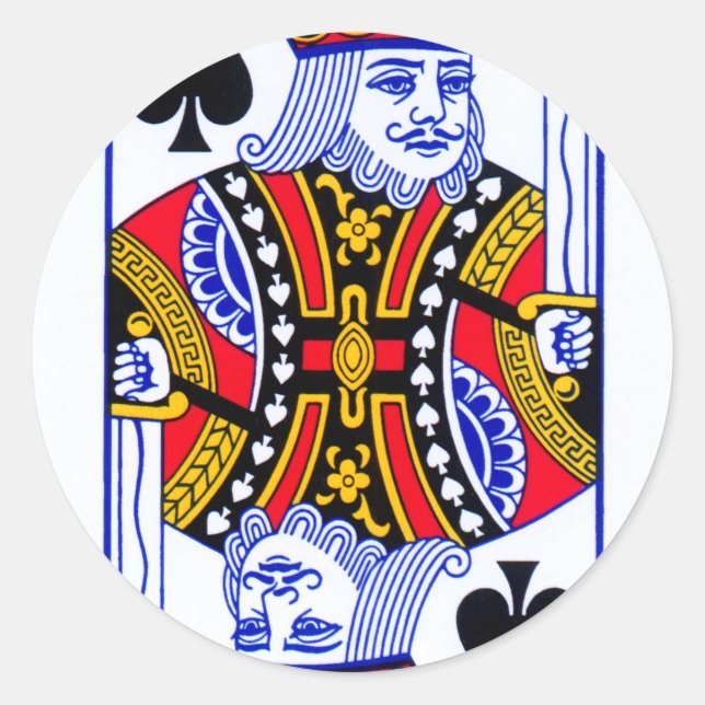 King Playing Card Classic Round Sticker (Front)