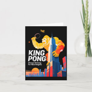 King Pong Funny Table Tennis Fan Poster Style Card