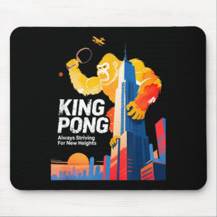 King Pong Funny Table Tennis Fan Poster Style Mouse Pad