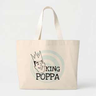 King Poppa T-shirts and Gifts Large Tote Bag